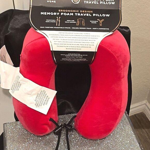 Juicy Couture Home Rhinestone Logo Eronomic Design Memory Foam Travel Pillow - Picture 7 of 7